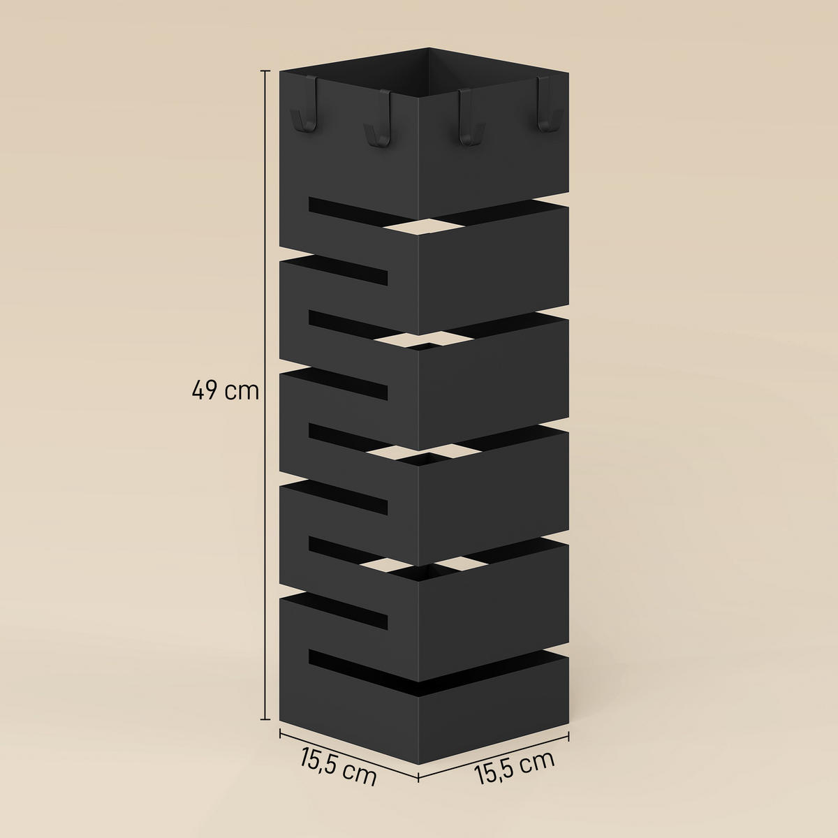 REGENSCHIRMSTÄNDER Stahl Schwarz - Schwarz, Metall (15.5/49/15.5cm) - HOMCOM