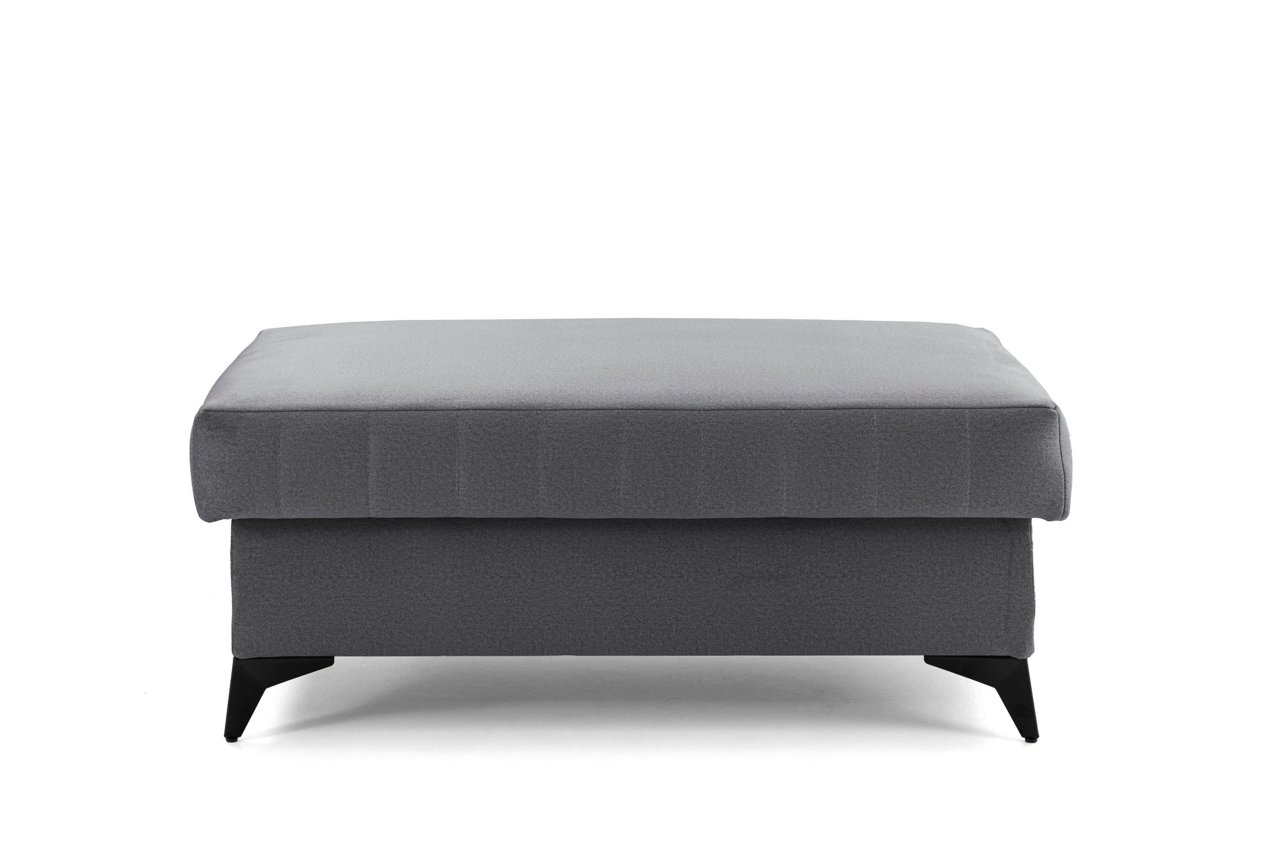 POUF PIERO 107 x 60 cm Velours Dunkelgrau - Dunkelgrau/Schwarz, Holz/Textil (107/43/60cm) - Muffo