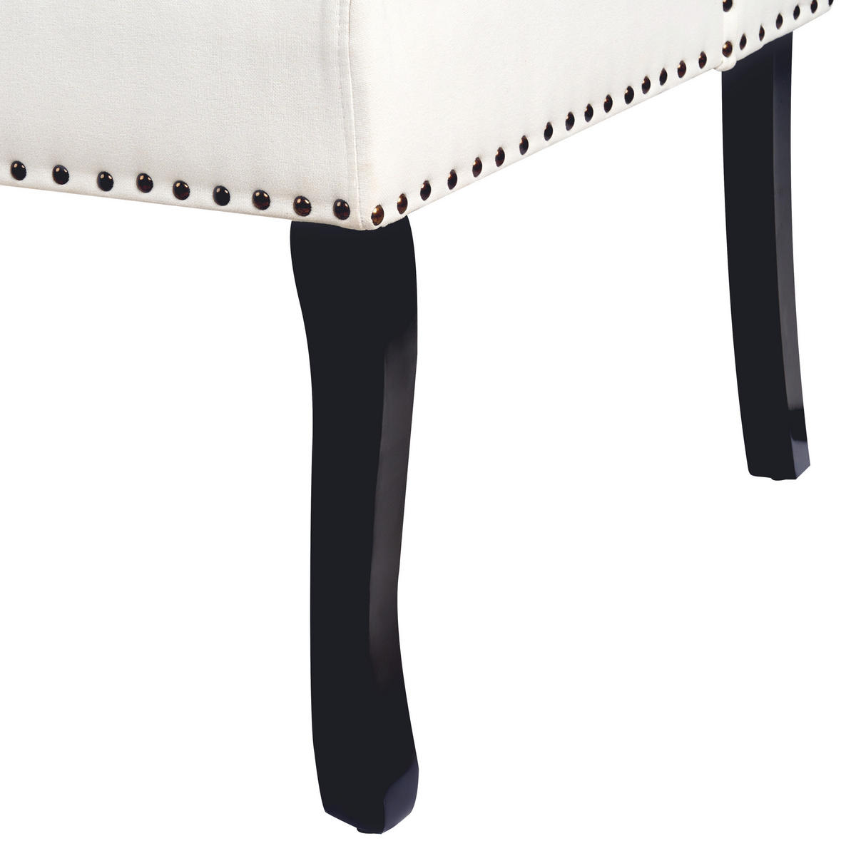 2-SITZER-KÜCHENSOFA creme Torsby - Schwarz/Weiß, Textil (154/106/63cm) - Beliani