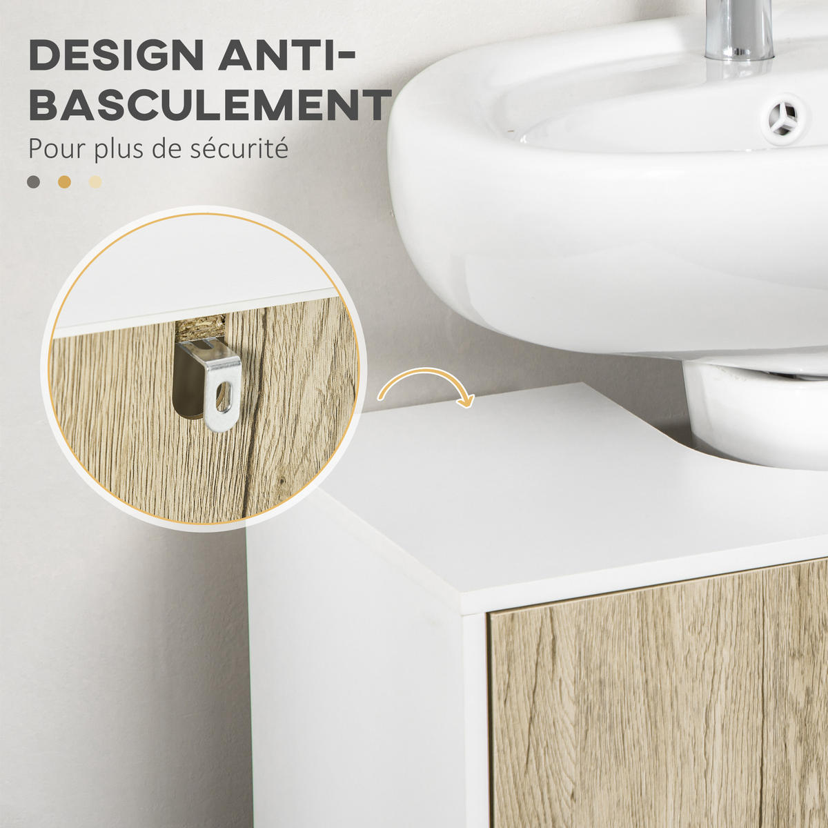 HÄNGESCHRANK Eiche 1 Stück - Beige, Kunststoff (60/60/30cm) - GiPP