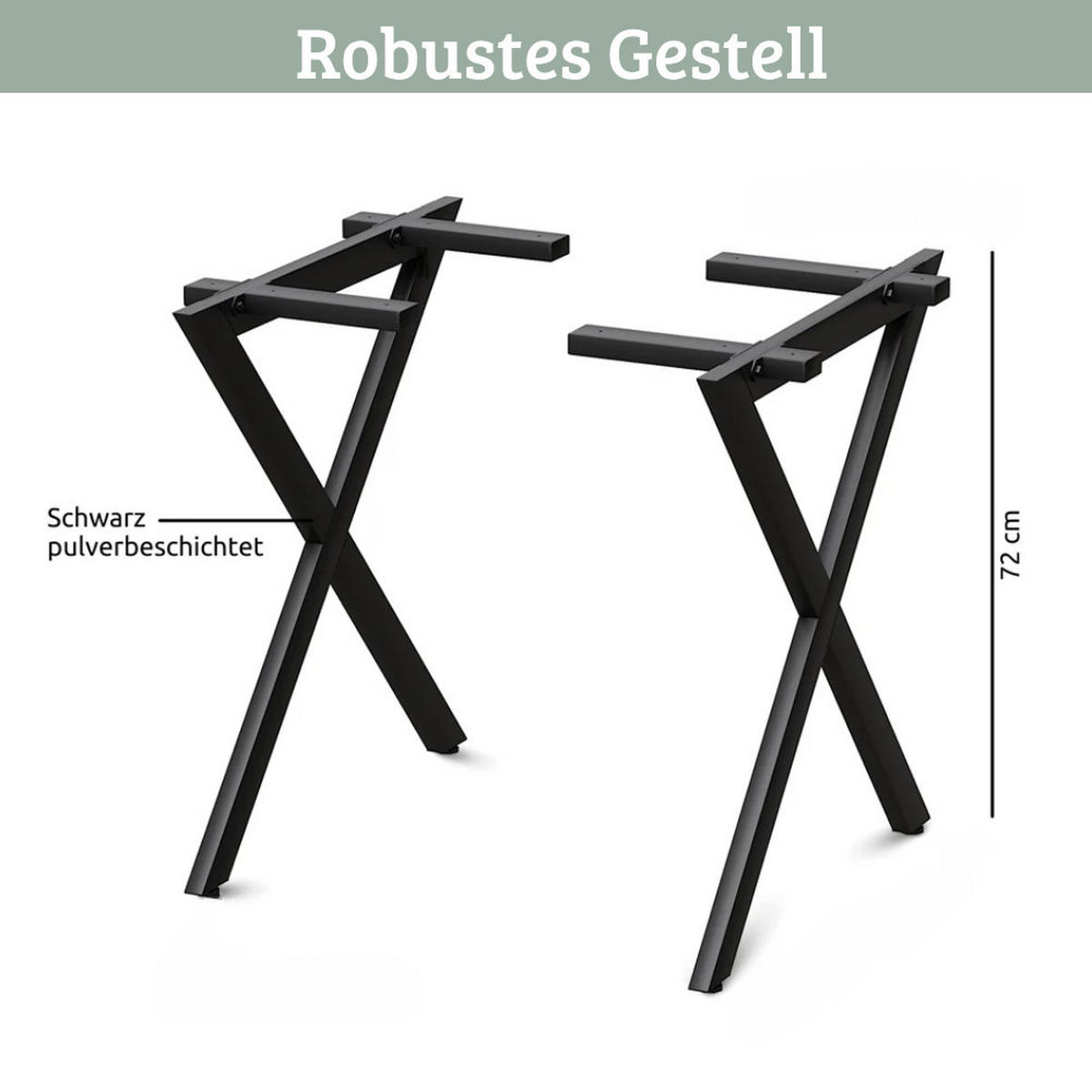 ESSTISCH Massivholz MEDO 180x100 cm Eichenholz X Gestell - Braun, Holz/Metall (100/180/76cm) - DELUKE