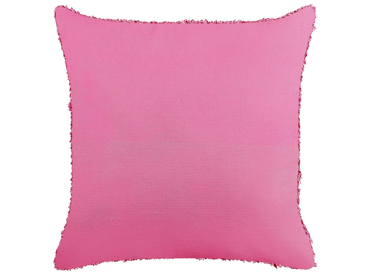 DEKOKISSEN Rosa 45/45 cm Rhoeo - Pink, Naturmaterialen/Textil (45/45cm) - Beliani