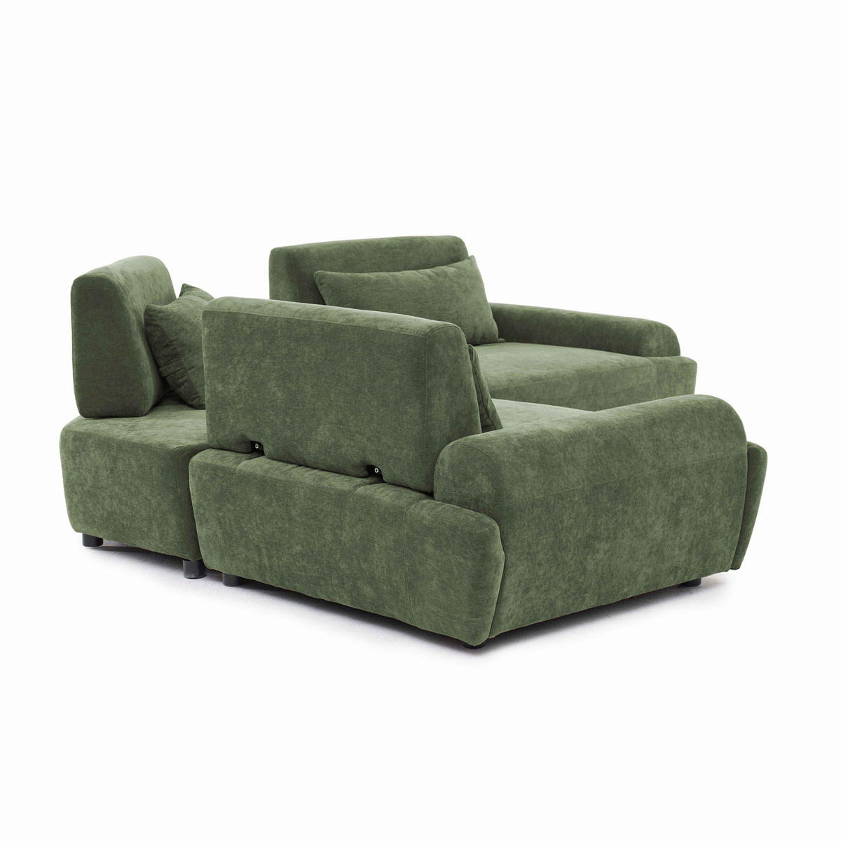 ECKSOFA 3-Sitzer, Grün - Grün, Textil (231/231cm) - Oviala