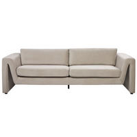 3-SITZER-SOFA Samtstoff taupe Maunu - Taupe/Schwarz, Textil (237/76/83cm) - Beliani