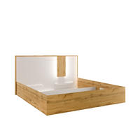 BETT WELORA – 160×200 cm mit Lattenrost, ohne Bettkasten Wotan Eiche / Alpinweiß - Eiche Wotan/Weiß, Holzwerkstoff (160/200cm) - Milaros Markt