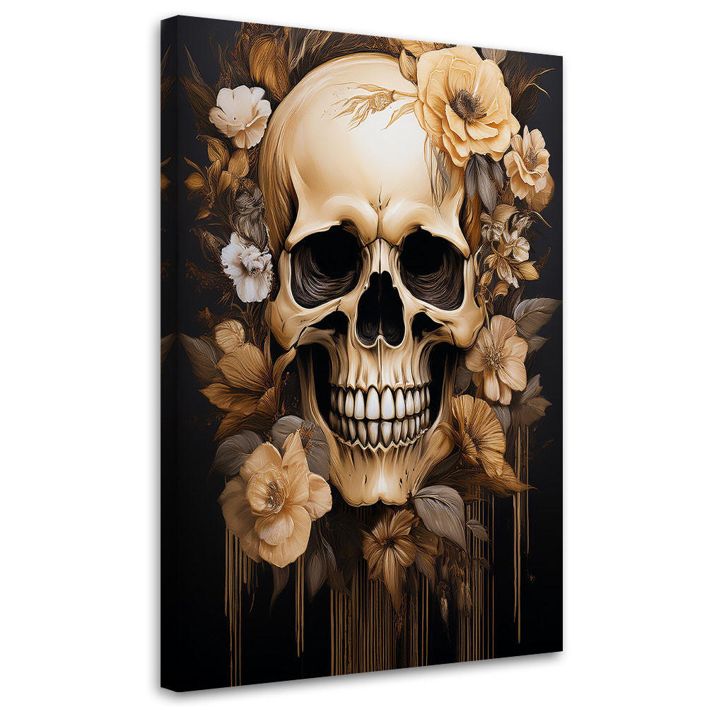 WANDBILD totenkopfblumen beige - Beige, Textil (80/120cm) - Feeby