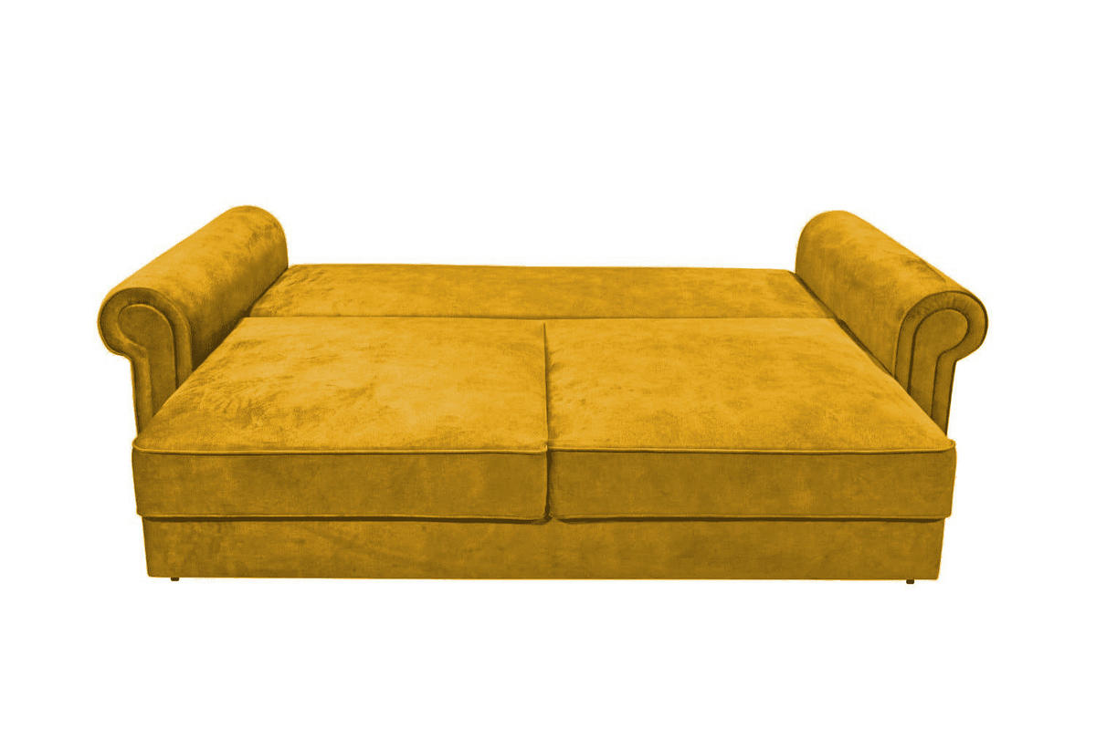 2-SITZER mit Schlaffunktion und Bettkasten - Gelb/Bernsteinfarben, Kunststoff/Textil (252/102/115cm) - ed exciting design