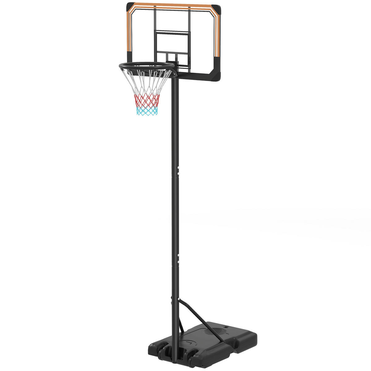 BASKETBALLKORB DE-18519 höhenverstellbar 213-243 cm Schwarz - Schwarz, Metall (74/71cm) - ComfortXL