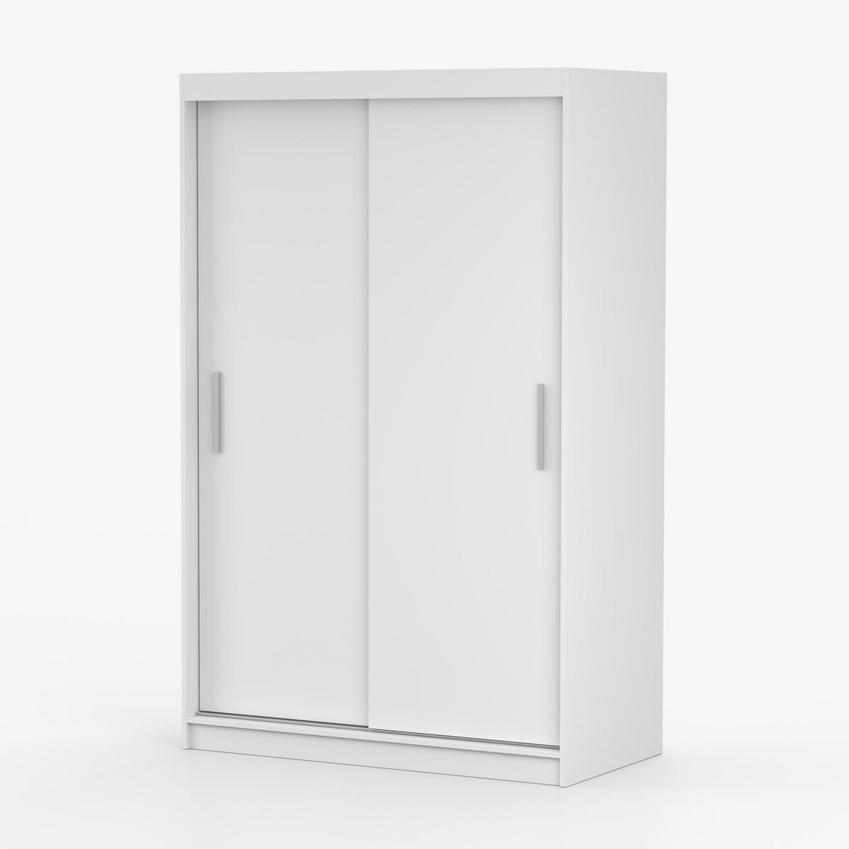 SKŘÍŇ s otočnými dveřmi Neomi 04 120 cm 120/200/61 cm, 2dveřová, bílý - bílá/barva hliníku, kompozitní dřevo/plast (120/200/61cm) - imoebel24