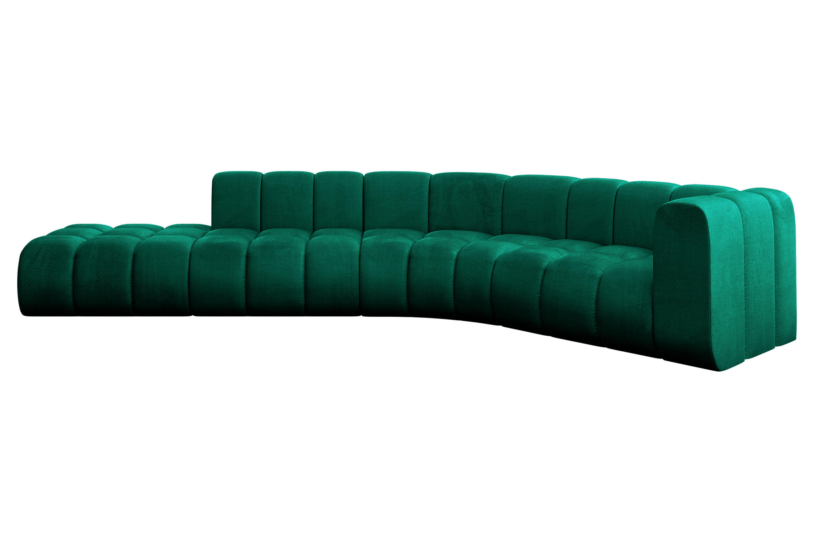 ECKSOFA modulares Sofa Tilmo-L1 - 399x194x70 cm Grün - Dunkelgrün, Holzwerkstoff/Textil (399/194cm) - ALTDECOR