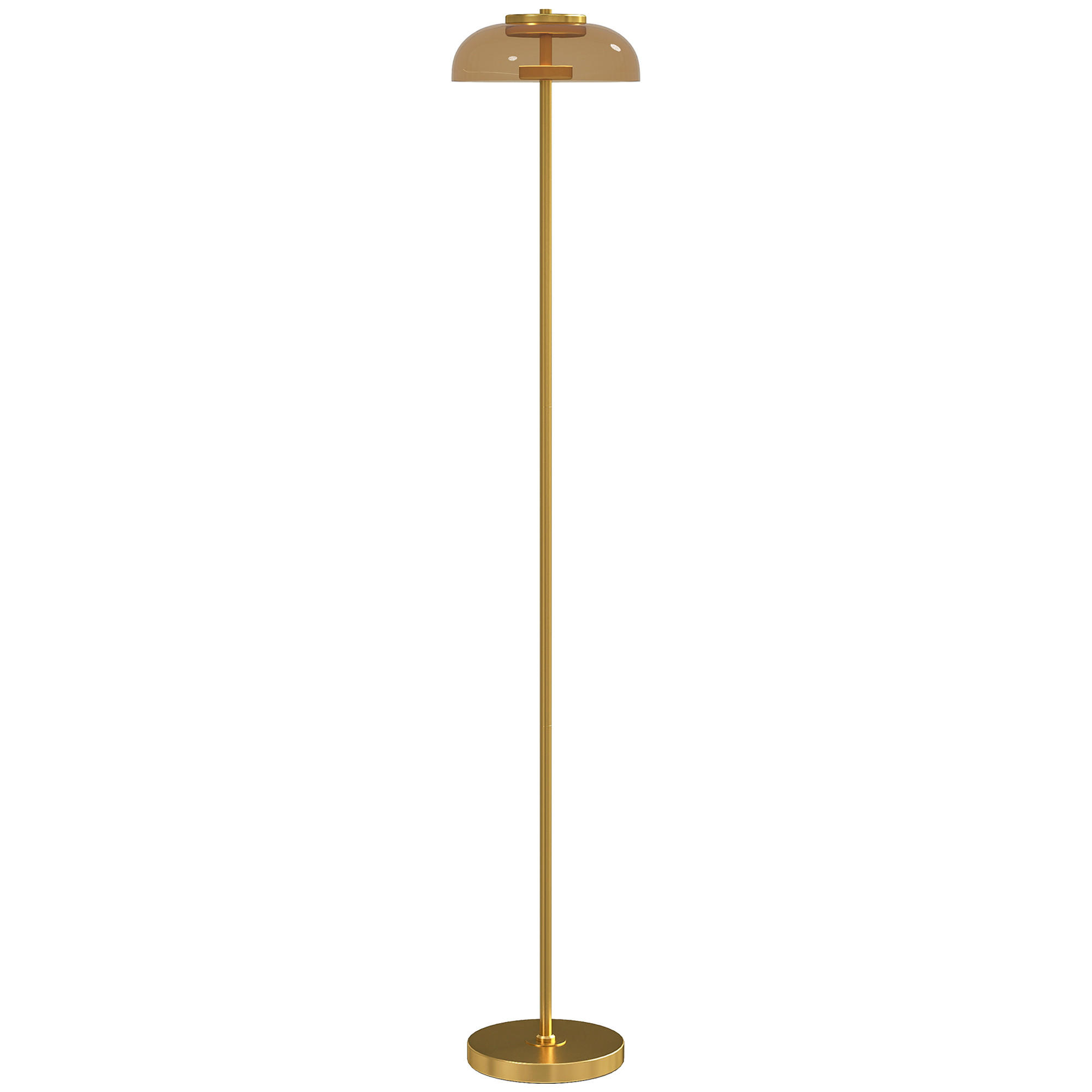 STEHLAMPE warmem Licht Led Fußschalter - Goldfarben, Metall (25/25/134cm) - HOMCOM