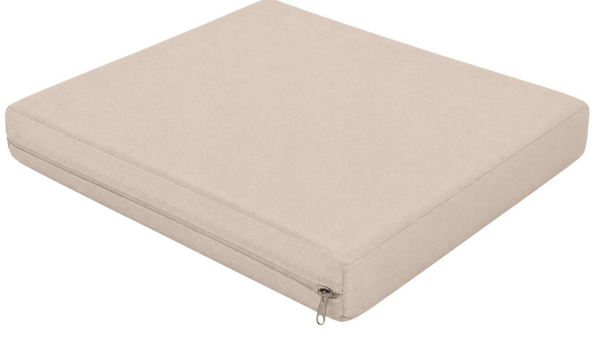 GARTENSTUHL eckig 51/43/5 cm Stoff Creme - Creme, Textil (51/5/43cm) - CLP