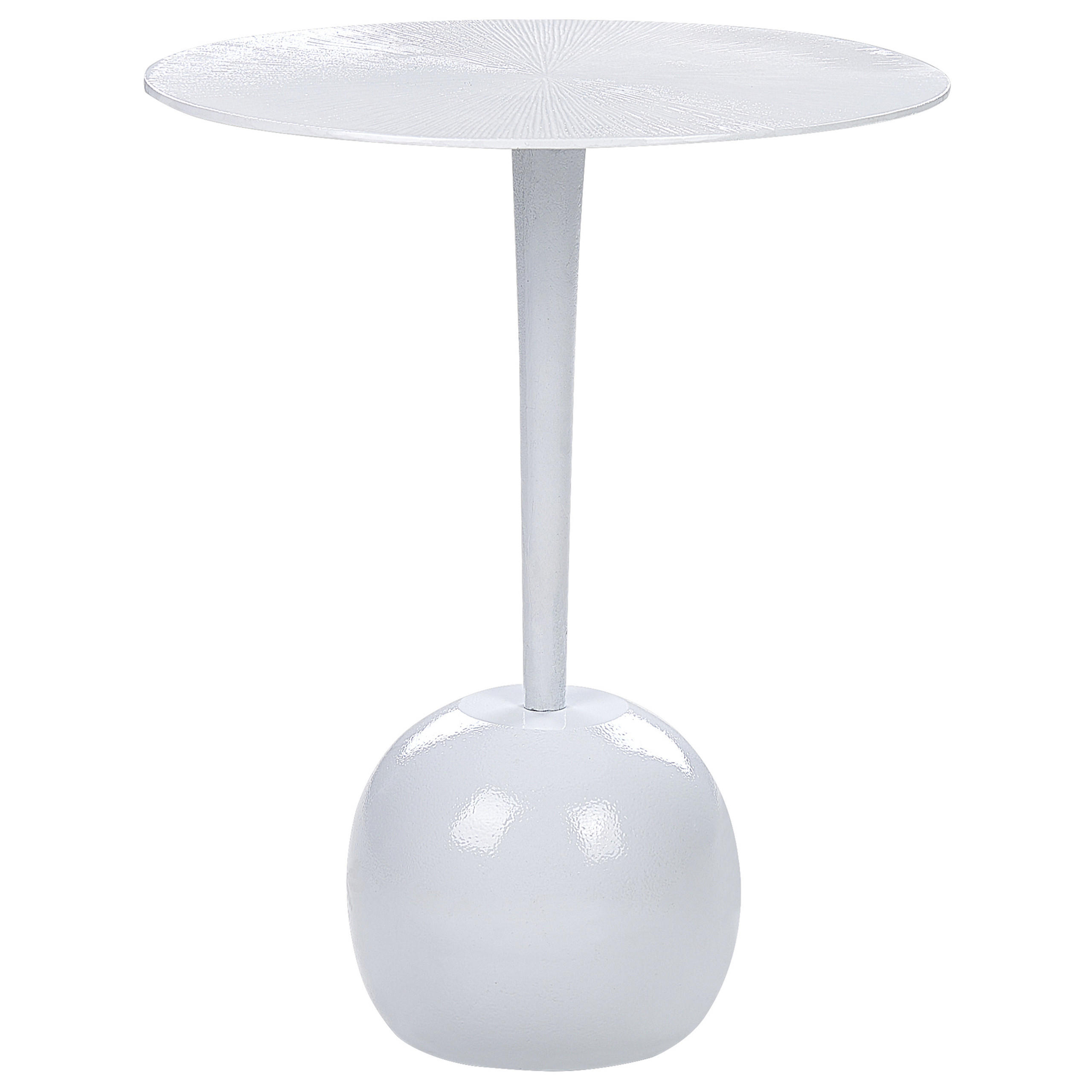 BEISTELLTISCH Aluminium weiß rund 40 cm Eucla - Weiß, Metall (40/40/49cm) - Beliani