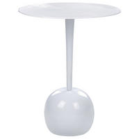 BEISTELLTISCH Aluminium weiß rund 40 cm Eucla - Weiß, Metall (40/40/49cm) - Beliani