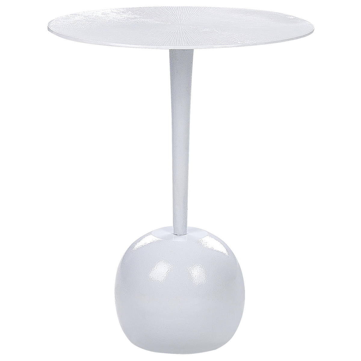 BEISTELLTISCH Aluminium weiß rund 40 cm Eucla - Weiß, Metall (40/40/49cm) - Beliani