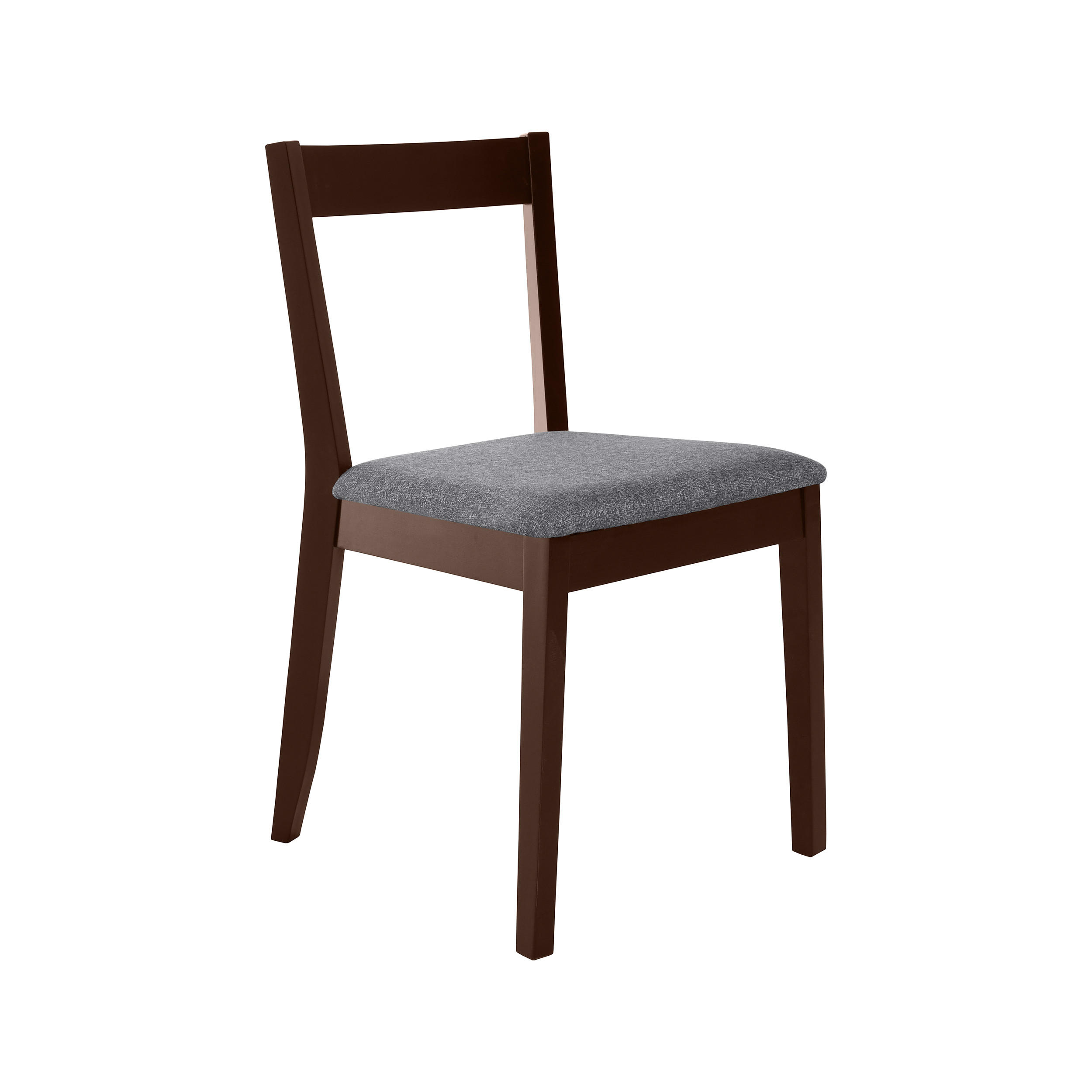 STUHL Moden mit wengefarbenen Holzbeinen, Polsterstuhl, Dunkelgrau - Wengefarben/Dunkelgrau, Holz (45/84/45cm) - Beautysofa