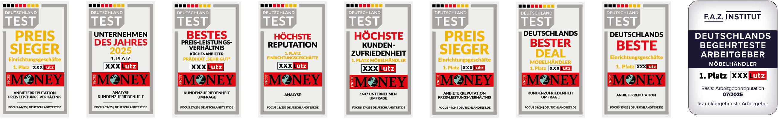 XXXLutz Siegel - DEUTSCHLANDTEST.DE und faz.net/begehrteste-Arbeitgeber