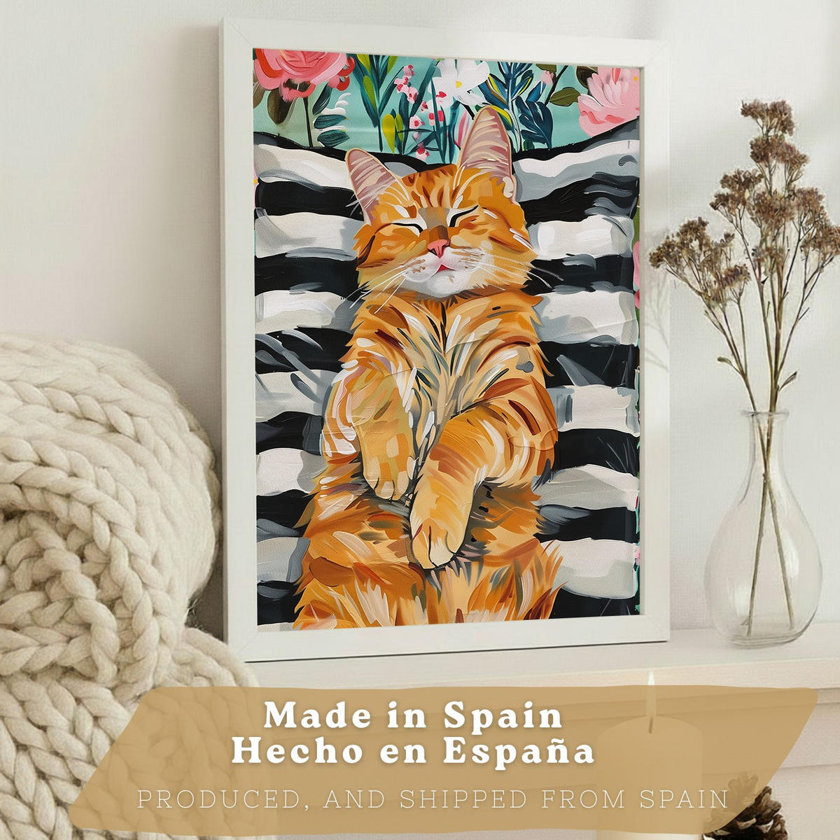 PLAKAT Sada 3 Funny Cats A3 Bílý rám - bílá, papír (29.7/1/42cm) - Nacnic