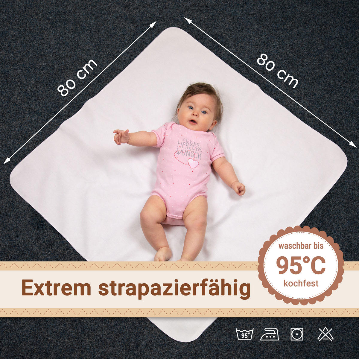 SPUCKTÜCHER, 5er-Set, 80x80 cm, 100% Baumwolle, Weiß - Weiß, Textil (80/80cm) - Zollner