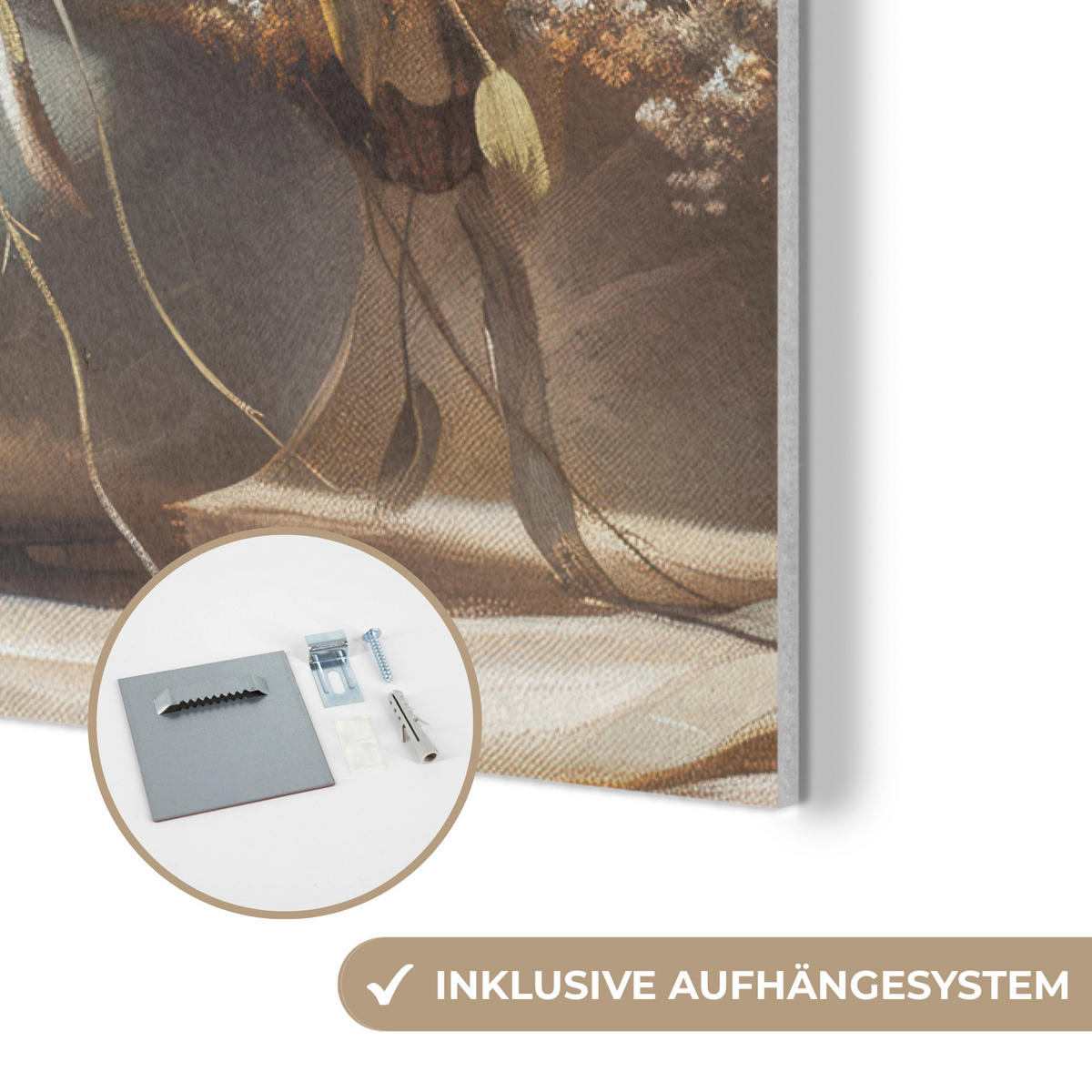 AKUSTIKBILD Blumen - Vase - Stilleben - Beige Wanddeko 60x90 cm - Creme, Kunststoff (60/90/0.9cm) - MuchoWow