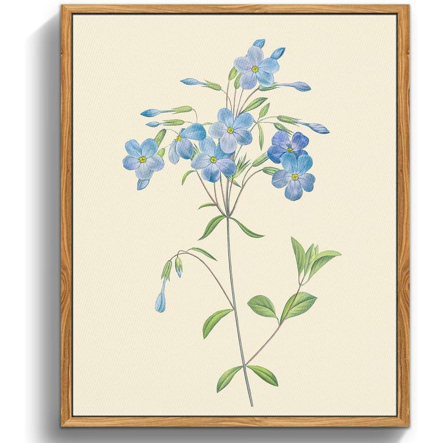 LEINWANDBILD mit Rahmen Blaue Wildblumen 30 x 40 cm - Blau, Holz (30/0.5cm)