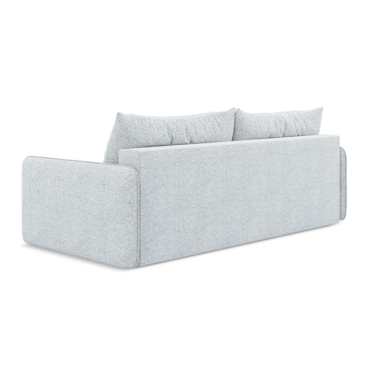 3-SITZER SOFA mit Schlaffunktion Chenille Stoff Blau - Blau/Schwarz, Kunststoff/Textil (216/86/105cm) - LaMiaSofa