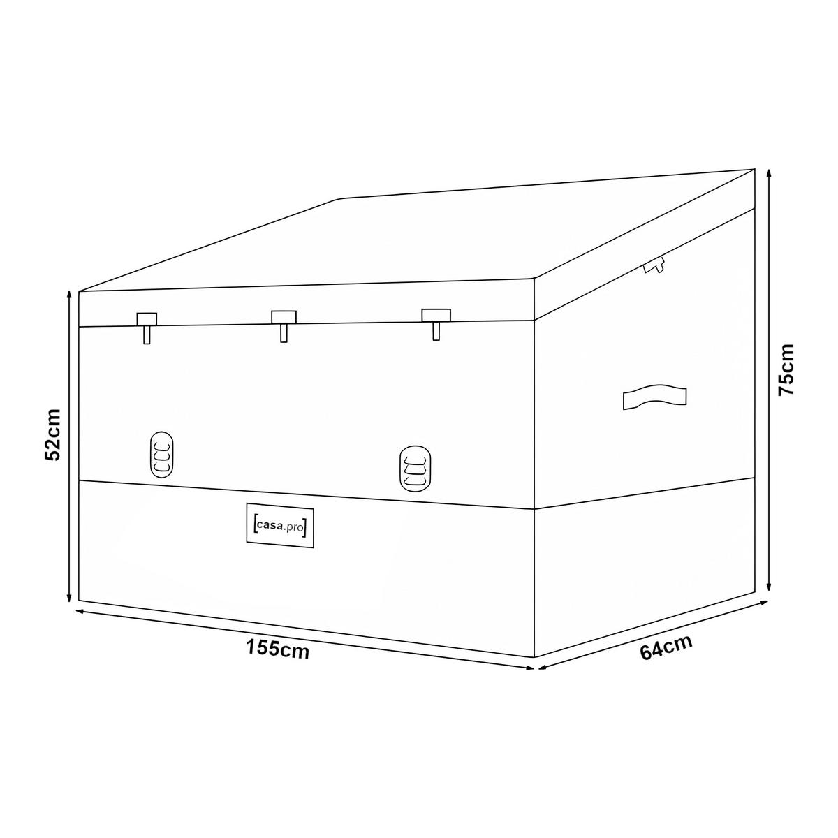 AUFBEWAHRUNGSBOX Alanno - Schwarz/Grün, Textil/Metall (155/75/64cm) - casa.pro