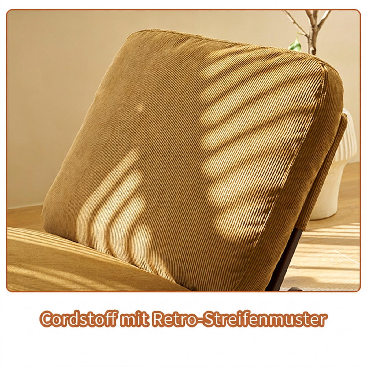 SCHAUKELSTUHL 2-teiliges Set Orange Cord - Orange, Textil (61.5/71.9/90cm) - Oxeza