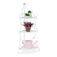 BLUMENREGAL - Weiß, Metall (31/82.5/31cm) - Relaxdays