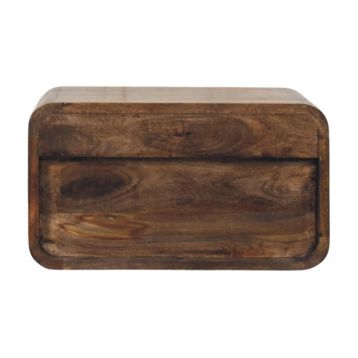 NACHTTISCH Wandmontiert mit offenem Fach - Dunkelbraun/Messingfarben, Holz/Metall (45/25/32cm) - Artisan Furniture