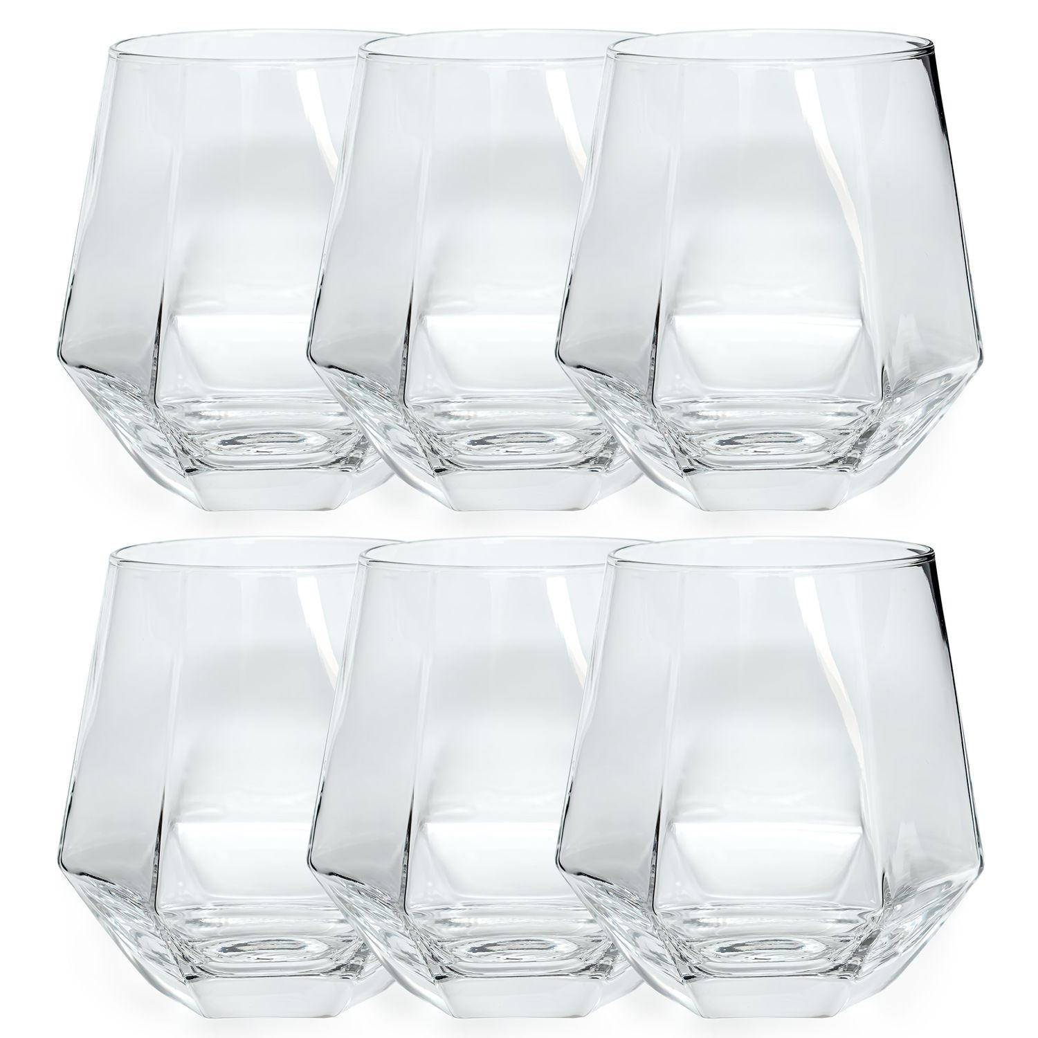 TRINKGLAS SET im Hexagon Design 240 ml (6-tlg) - Transparent, Glas - Intirilife