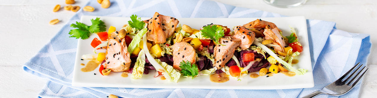 XXXLecker_Pulled-Lachs-Salat-mit-Erdnussdressing