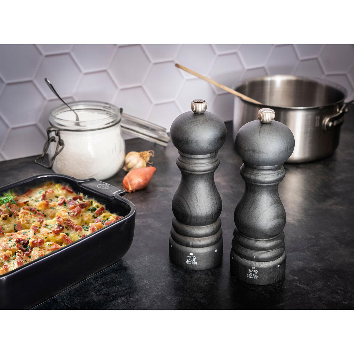 SALZMÜHLE Paris uSelect 18cm Buchenholz Anthrazit Stahlmahlwerk - Grau, Holz (5.9/18/5.9cm)