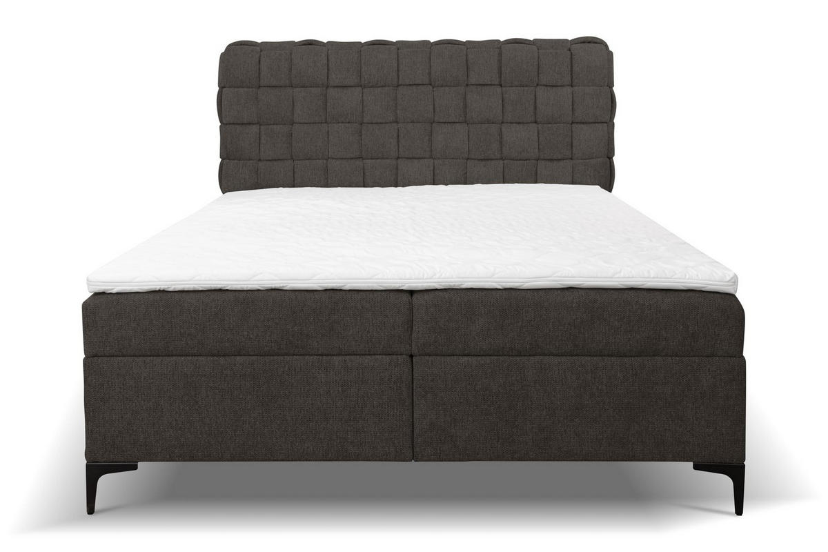 BOXBETT ROMA mit zwei Bettkästen H2/H3 Matratze und Topper 140 x 200 cm - Dunkelgrau, Holzwerkstoff (140/200cm) - VENASI MÖBEL