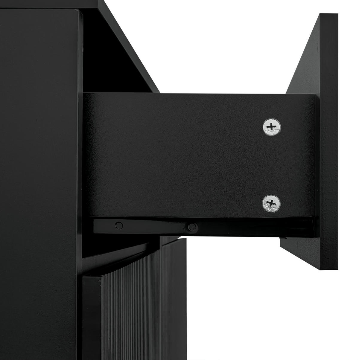 SIDEBOARD 83/101/35 cm Schwarz aus Spanplatte mit 2 Schubladen und 2 Türen - Schwarz, Holzwerkstoff (35/101/83cm) - OKMYHOME