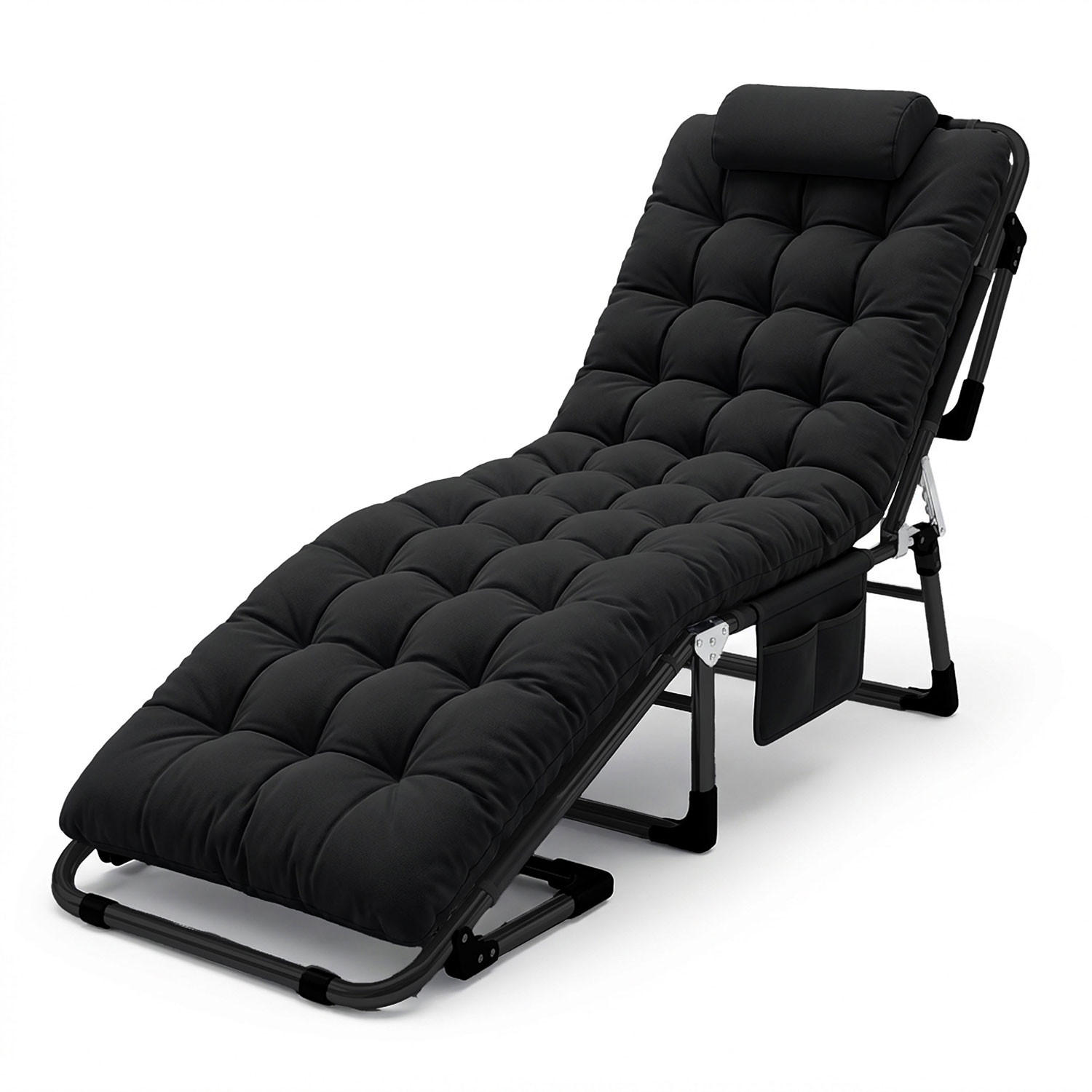GARTEN-RELAXSESSEL Klappbarer Dream - Schwarz, Metall (67/75.5/193cm)