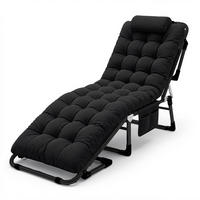 GARTEN-RELAXSESSEL Klappbarer Dream - Schwarz, Metall (67/75.5/193cm)