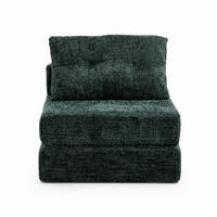 SCHLAFSESSEL klappbar 79x180 cm Chenille Emerald - Grün, Kunststoff (79/57/79cm) - Beauniv