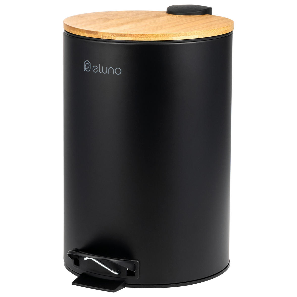 ABFALLEIMER 12 Liter, schwarz, Metall - Schwarz, Metall (25/37.5/33cm) - eluno