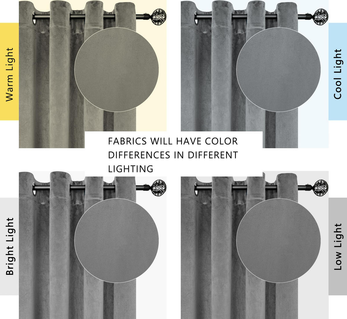 FERTIGVORHANG 2er Set 140 x 175 cm Samt - Grau, Textil (140/175cm) - Kaket