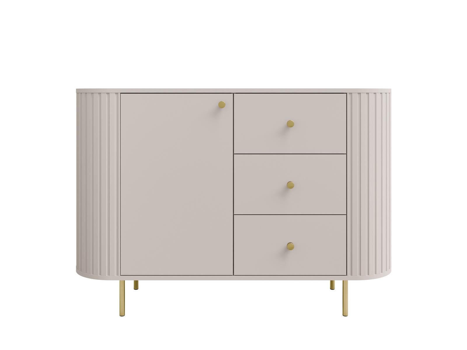 KOMMODE mit 3 Schubladen OVI Beige - Beige, Holzwerkstoff (123/85/42cm) - Compleo24