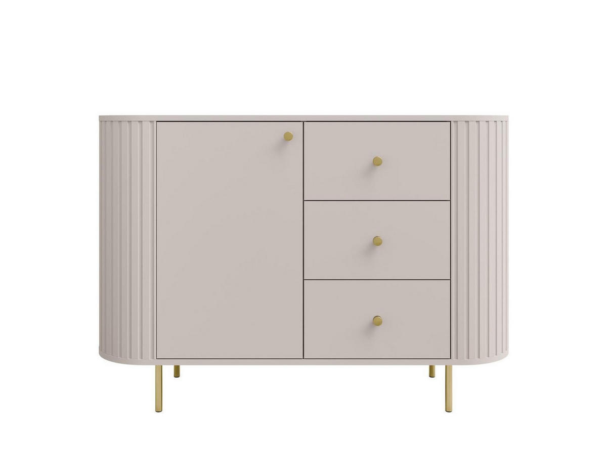 KOMMODE mit 3 Schubladen OVI Beige - Beige, Holzwerkstoff (123/85/42cm) - Compleo24