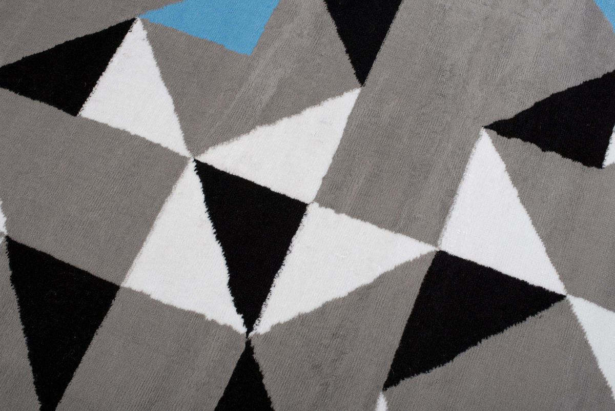TEPPICH MAYA Blau Dreiecke Geometrisch 250/350 cm - Blau, Textil (250/350cm) - Tapiso