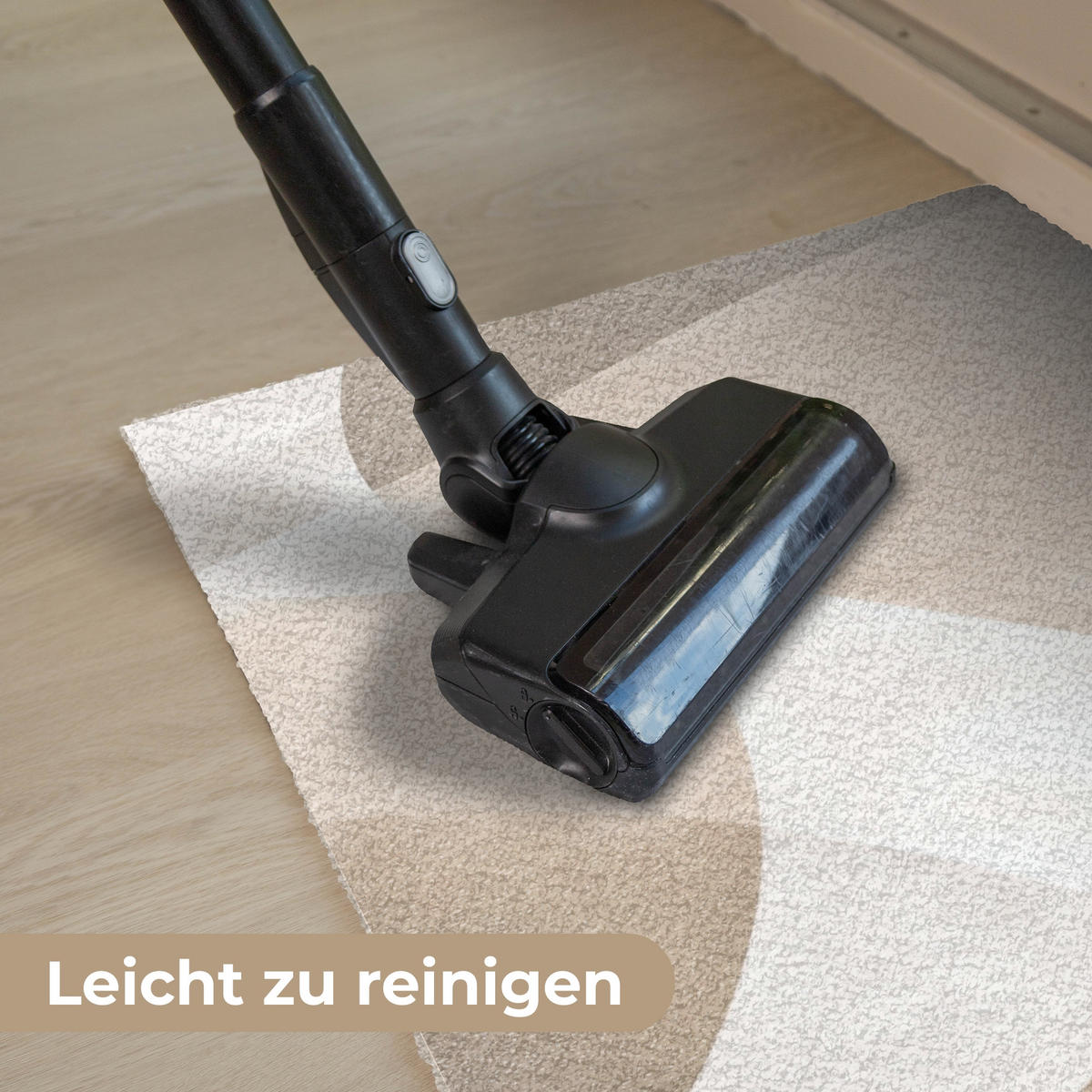 FUSSMATTE Glatte Oberflächen - Harmonisch - Wellenförmig 90x60 cm - Beige, Kunststoff (90/0.4cm) - MuchoWow