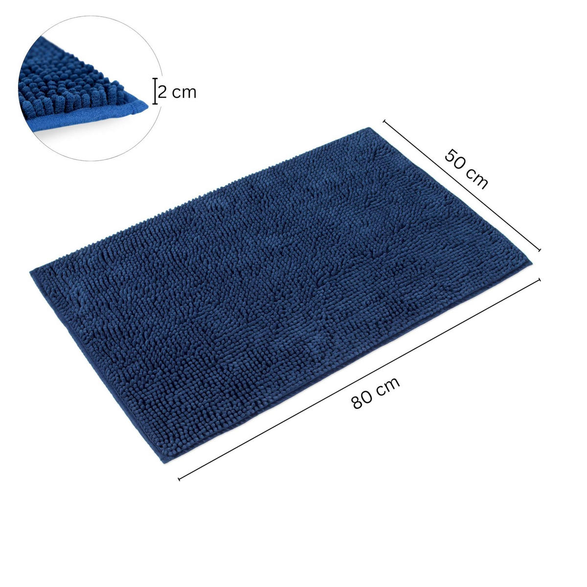 BADEMATTE PARIS - Dunkelblau, Textil (50/80cm) - WohnDirect