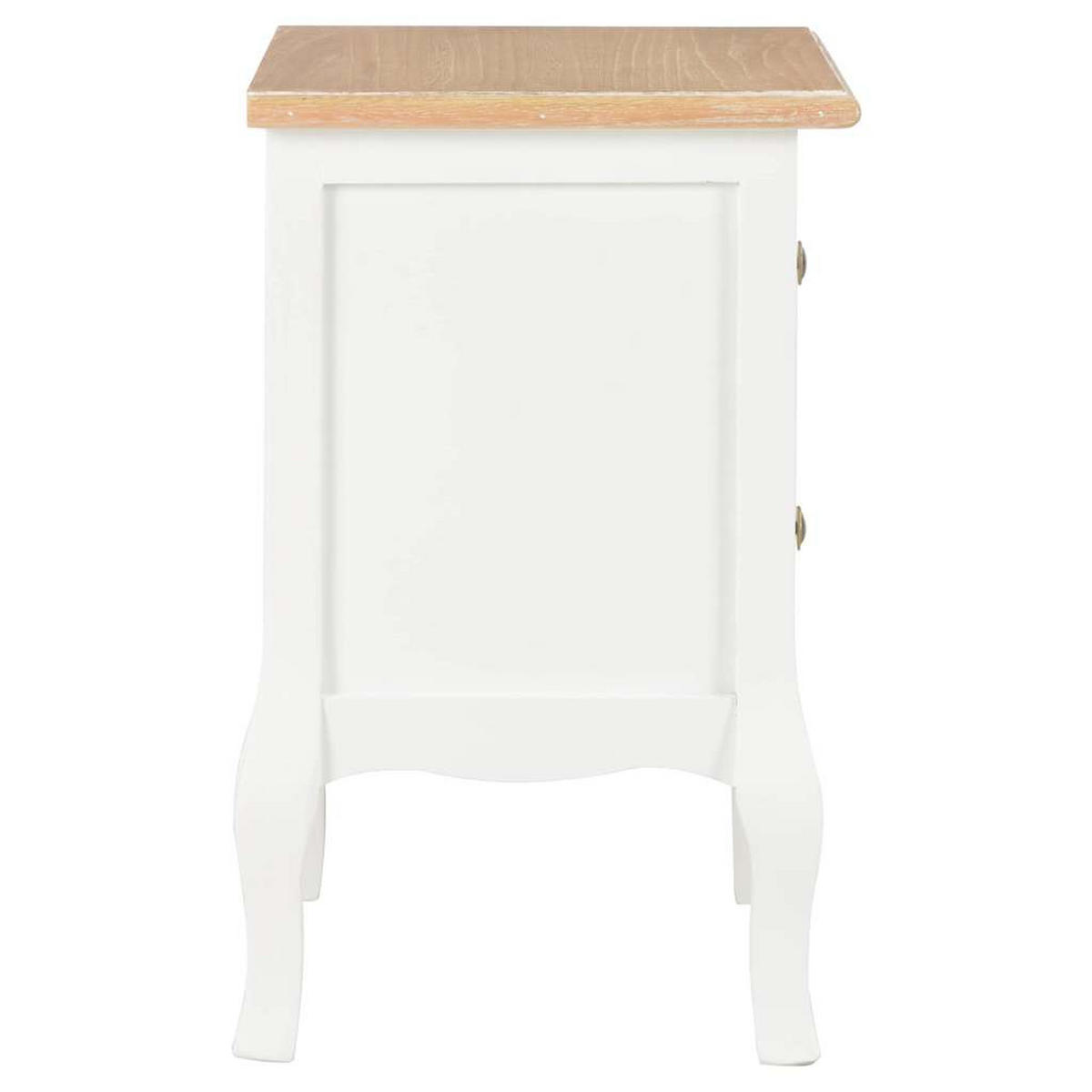 NACHTTISCHE 2Er Set Weiss 35/30/49 Cm Mdf - Weiß, Holzwerkstoff (30/49/35cm) - vidaXL