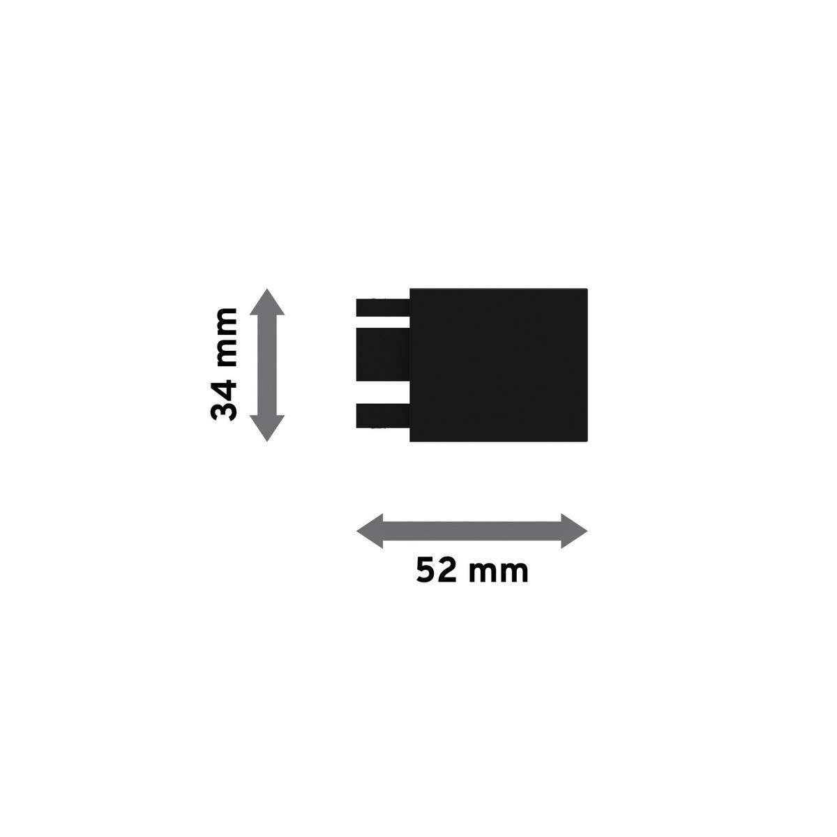ENDSTÜCKE FÜR GARDINENSTANGEN 14x35 mm, Lox Schwarz, Packung 2 Stück - Schwarz, Metall (5.2/3.4/3.4cm) - INTERDECO
