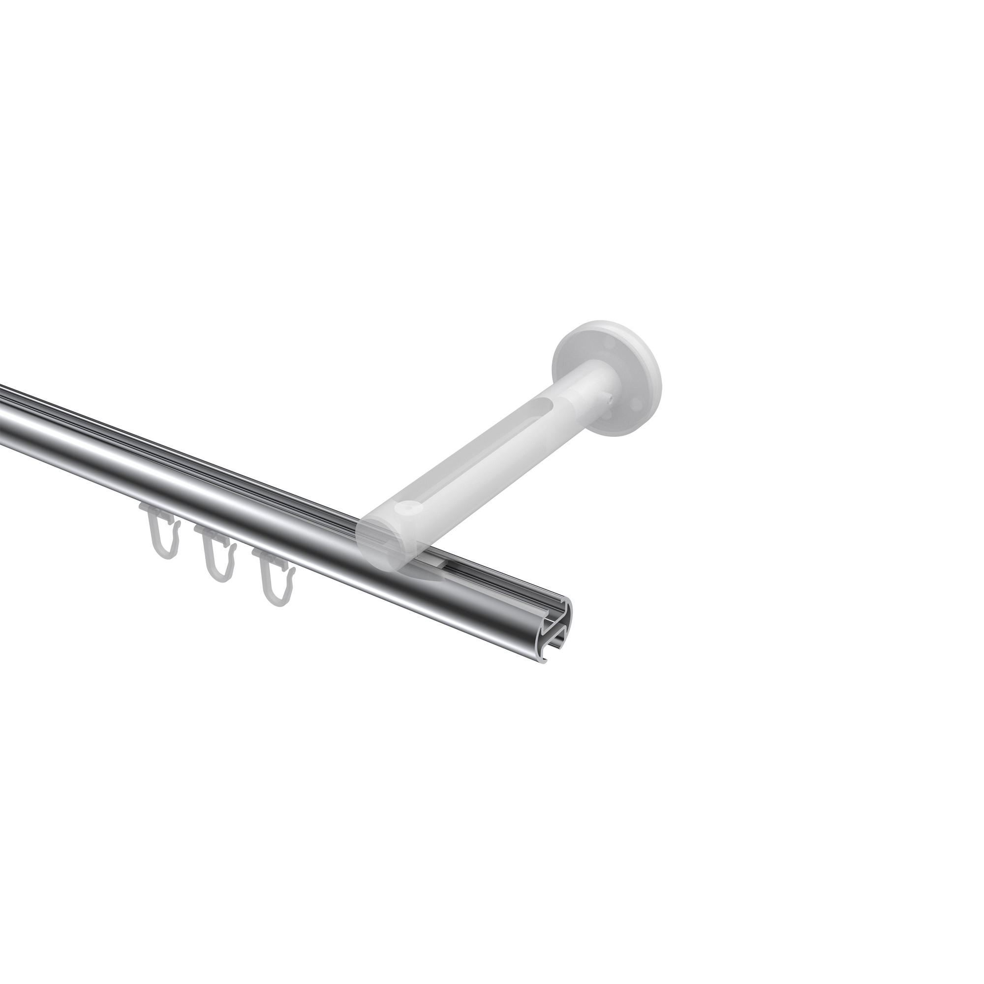 GARDINENSTANGE INNENLAUF Siteno Tanara 260 cm (geteilt in 2 x 130 cm), 1-läufig, 20 mm Ø Chrom - Chromfarben/Schwarz, Metall (260cm) - INTERDECO