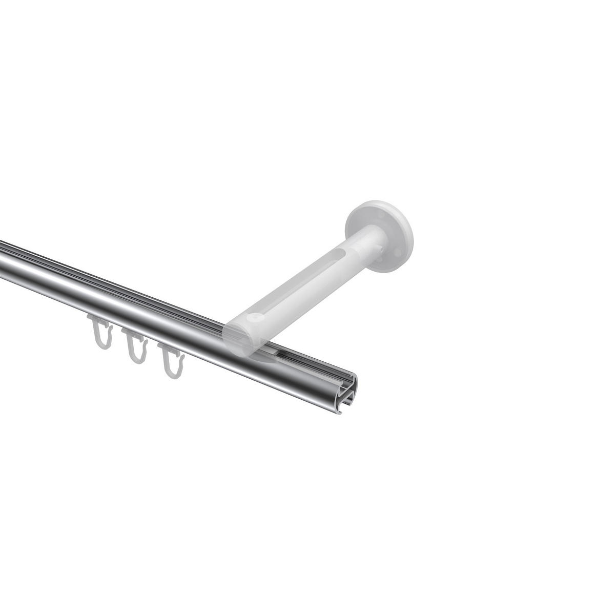 INNENLAUF-GARDINENSTANGEN-SET Siteno Tanara 400 cm (geteilt in 2 x 200 cm), 1-läufig, 20 mm Ø Chrom - Chromfarben/Schwarz, Metall (400cm) - INTERDECO