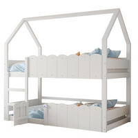 ETAGENBETT im Hausdesign 90x200 cm Holz Weiß - Weiß, Holzwerkstoff (90/200cm) - Beauniv